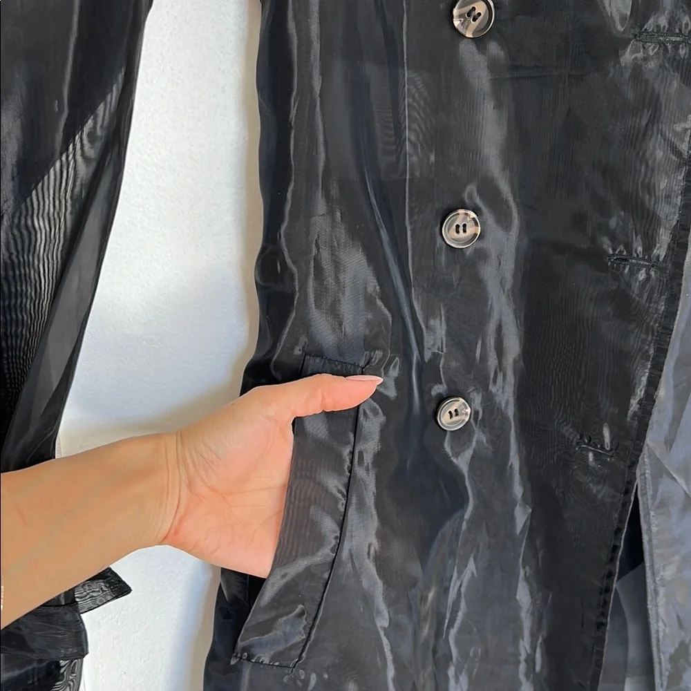 Black Sheer Trench Coat - Picture 5 of 6